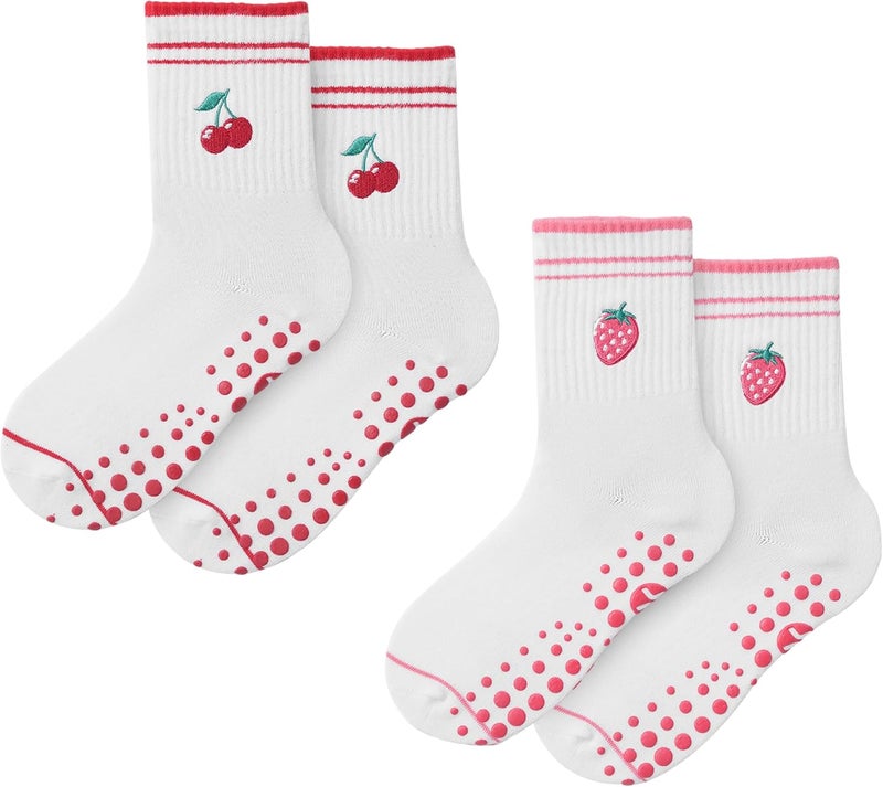 CoolMate Store Pilates Socks with Grips for Women, Yoga Socks, Crew Non Slip Women for Barre, Pilates Gifts - Image 1